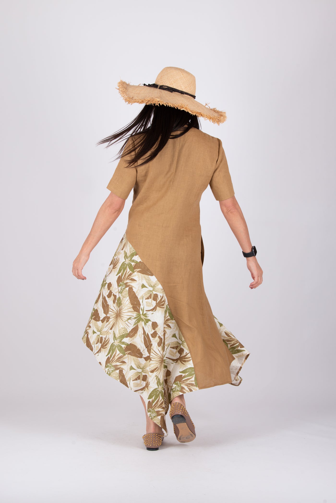 Linen Beige Dress Essen EugFashion 