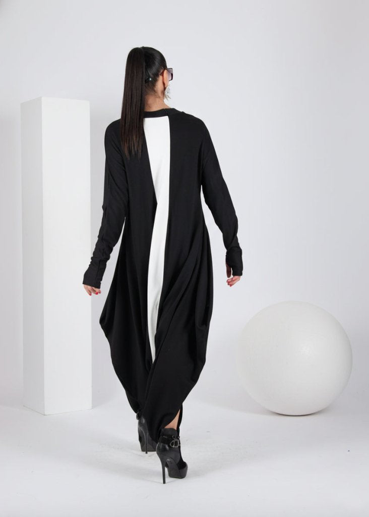 Black and White Harem Jumpsuit Opal - EUG Fashion