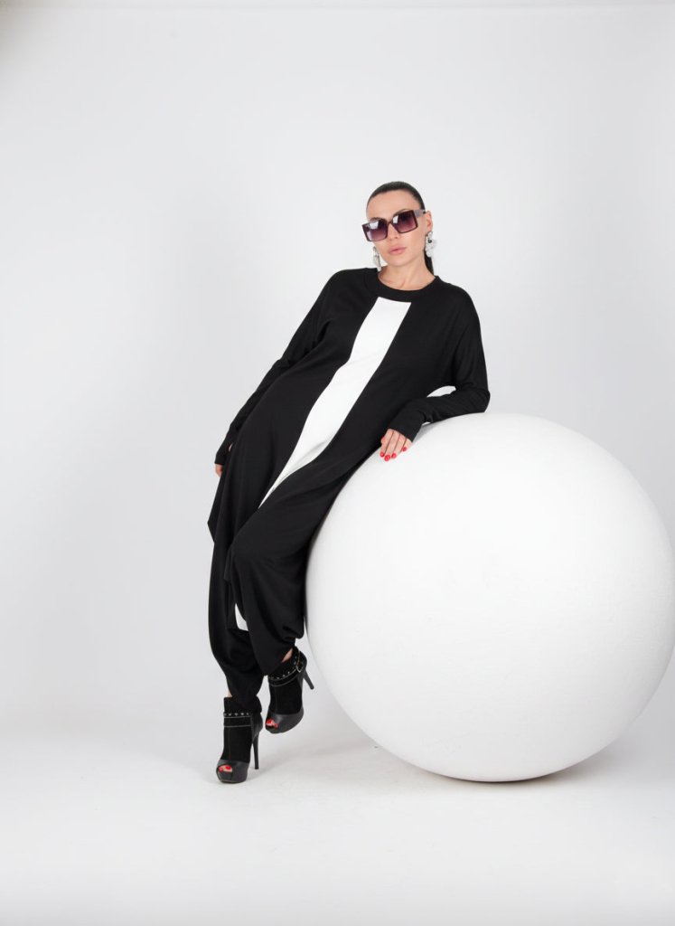 Black and White Harem Jumpsuit Opal - EUG Fashion EugFashion 