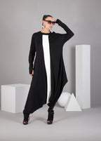 Black and White Harem Jumpsuit Opal - EUG Fashion