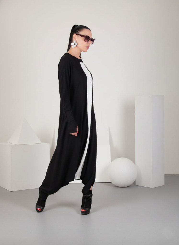 Black and White Harem Jumpsuit Opal - EUG Fashion EugFashion 