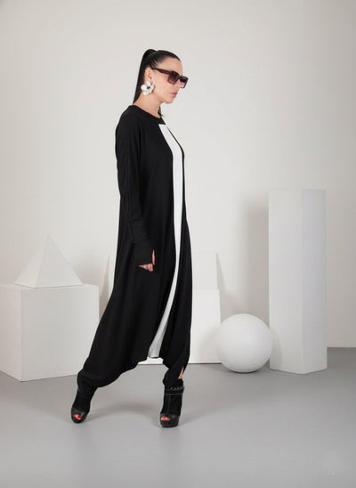 Black and White Harem Jumpsuit Opal - EUG Fashion EugFashion 