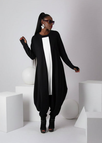 Black and White Harem Jumpsuit Opal - EUG Fashion EugFashion 