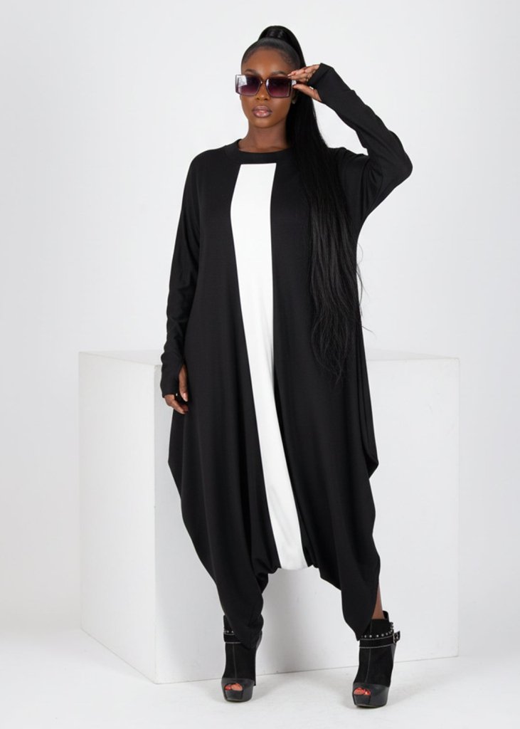 Black and White Harem Jumpsuit Opal - EUG Fashion EugFashion 