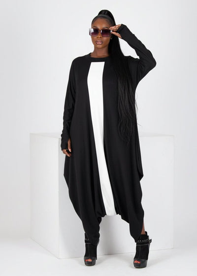 Black and White Harem Jumpsuit Opal - EUG Fashion EugFashion 