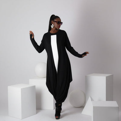 Black and White Harem Jumpsuit Opal - EUG Fashion EugFashion 