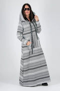 Black and White Hooded Dress ROSENA BF - EUG Fashion