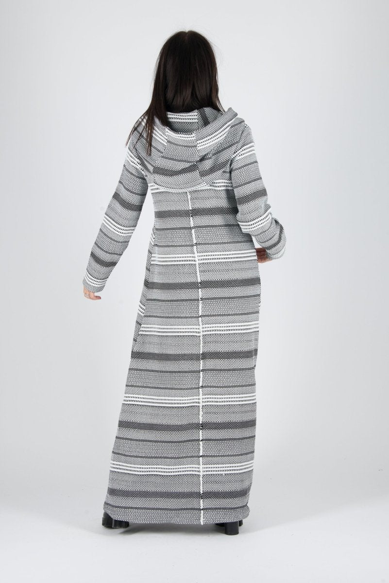 Black and White Hooded Dress ROSENA BF - EUG Fashion