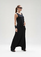 Black Cotton Harem Pant RENY - EUG Fashion