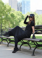 Black Cotton Harem Pant RENY - EUG Fashion
