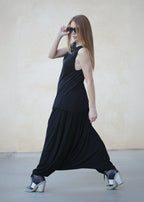 Black Cotton Harem Pant RENY - EUG Fashion