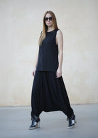Black Cotton Harem Pant RENY - EUG Fashion