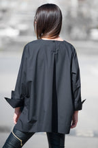 Black Cotton Loose Shirt SAMIRA - EUG Fashion