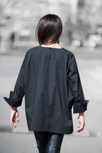 Black Cotton Loose Shirt SAMIRA - EUG Fashion