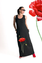 Black Poppies Jersey Dress - Mikaela