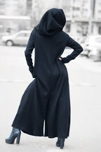 Black Knitted Hooded Jumpsuit LINA - EUG Fashion