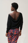 Black Knitted open back Top BERTA - EUG Fashion