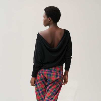 Black Knitted open back Top BERTA - EUG Fashion EugFashion 