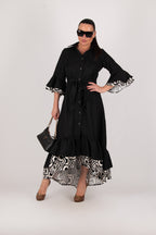 elegant linen dress #black