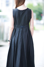 long-linen-dress EUG fashion #black