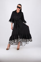 elegant linen dress #black