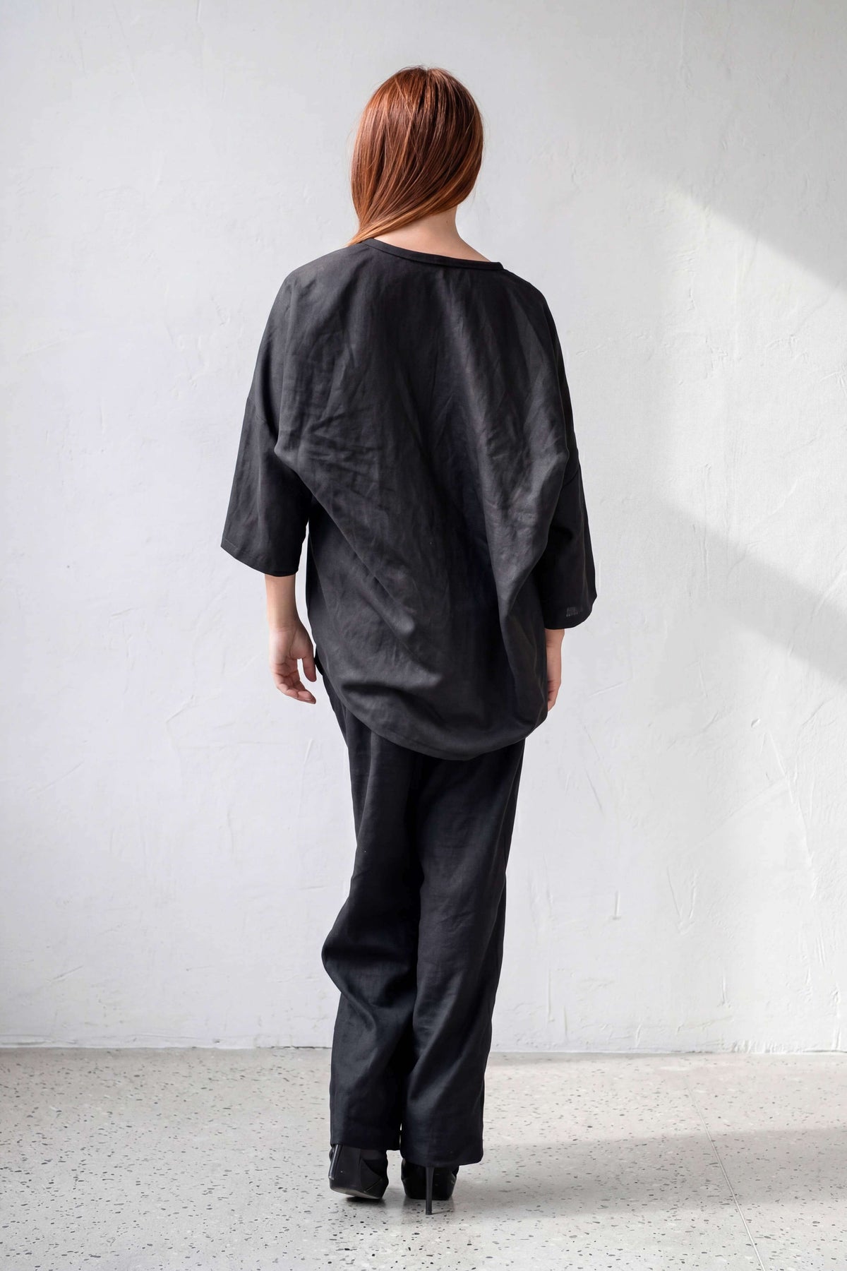Linen top #black