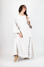 Black Long Cotton dress SAVINA - EUG Fashion