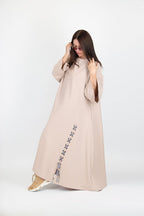 Black Long Cotton dress SAVINA - EUG Fashion