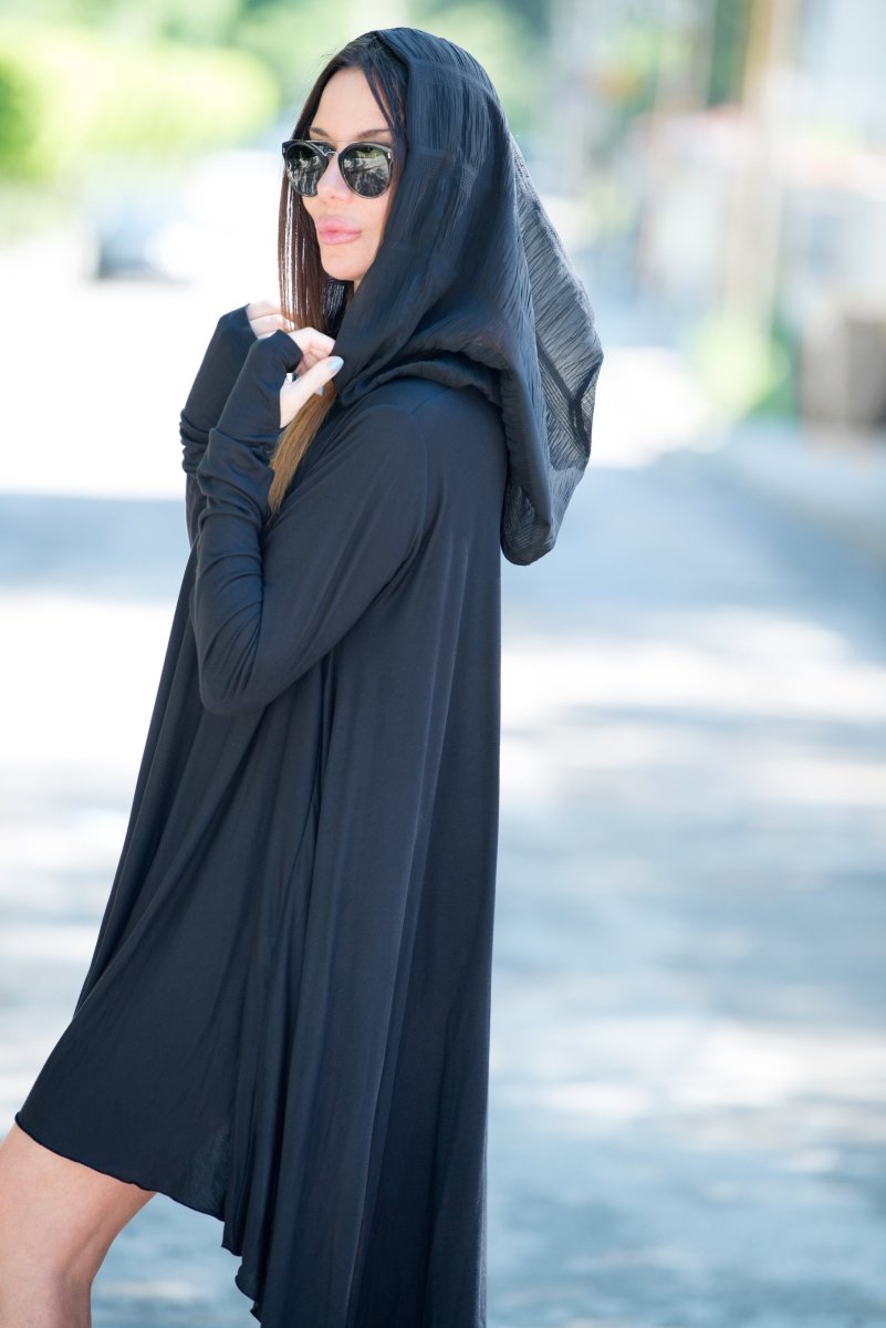 Black Long Jersey Tunic ANIE - EUG Fashion