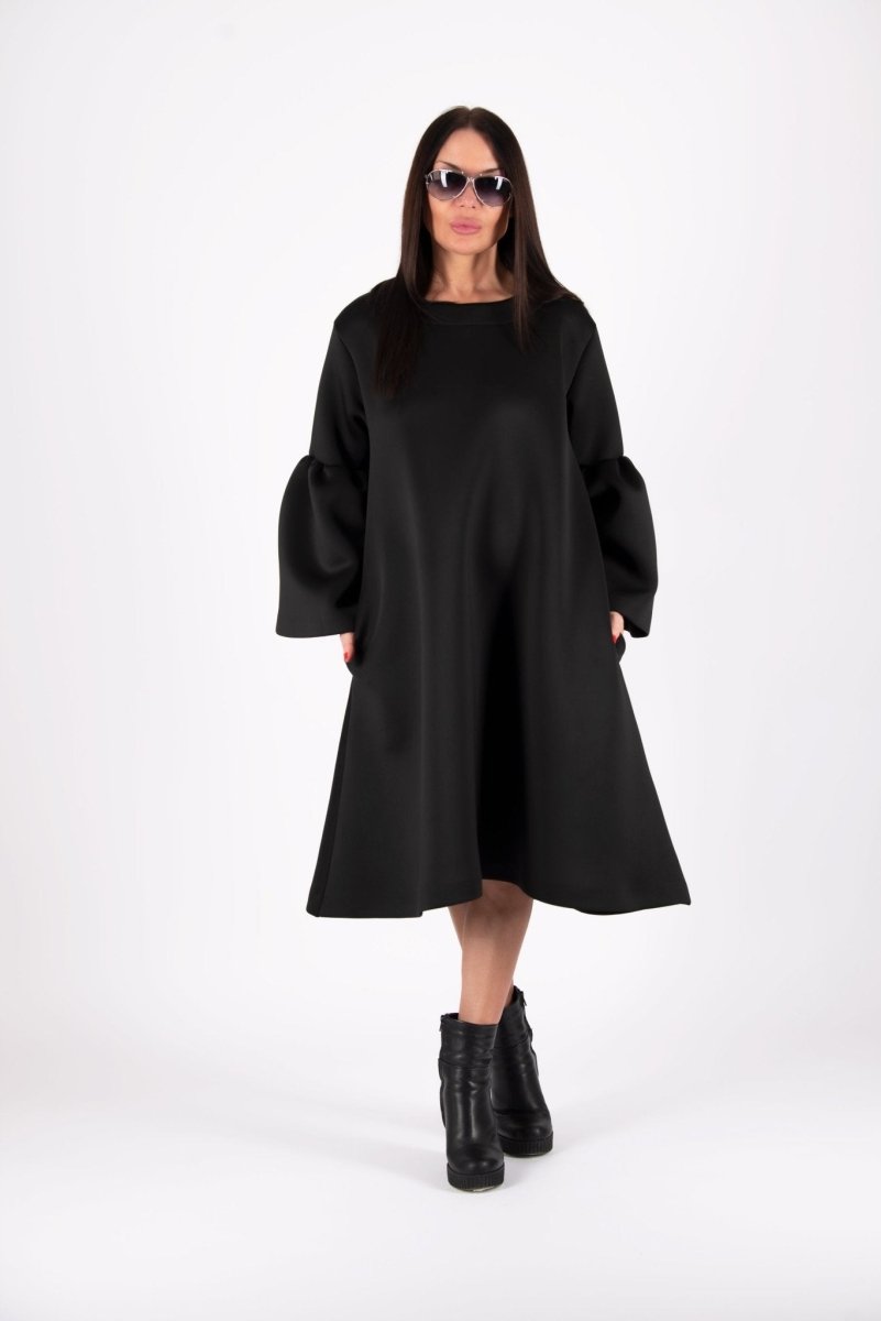 Black Neoprene Dress SARA - EUG FASHION EugFashion 