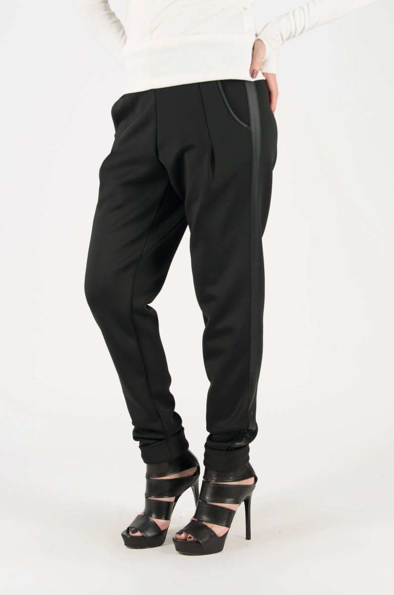 Black Neoprene Pants Josefin - EUG Fashion EugFashion 