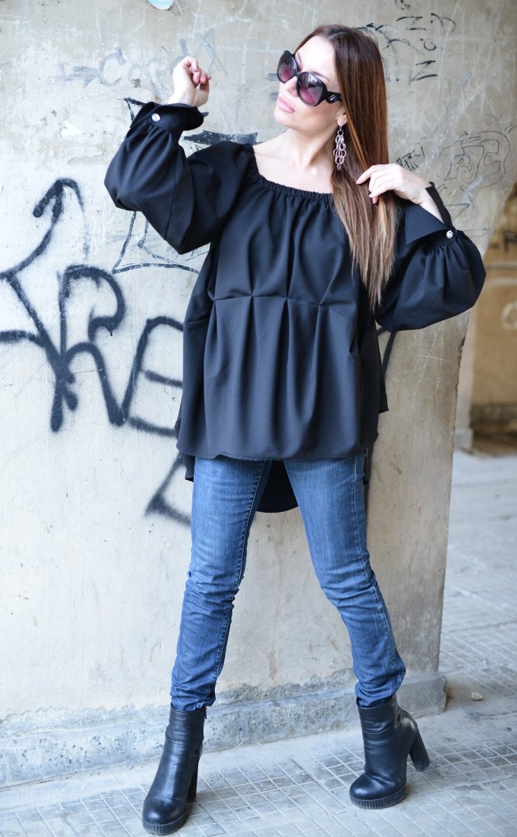 Black off shoulder Tunic Felicia - EUG Fashion