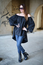 Black off shoulder Tunic Felicia - EUG Fashion