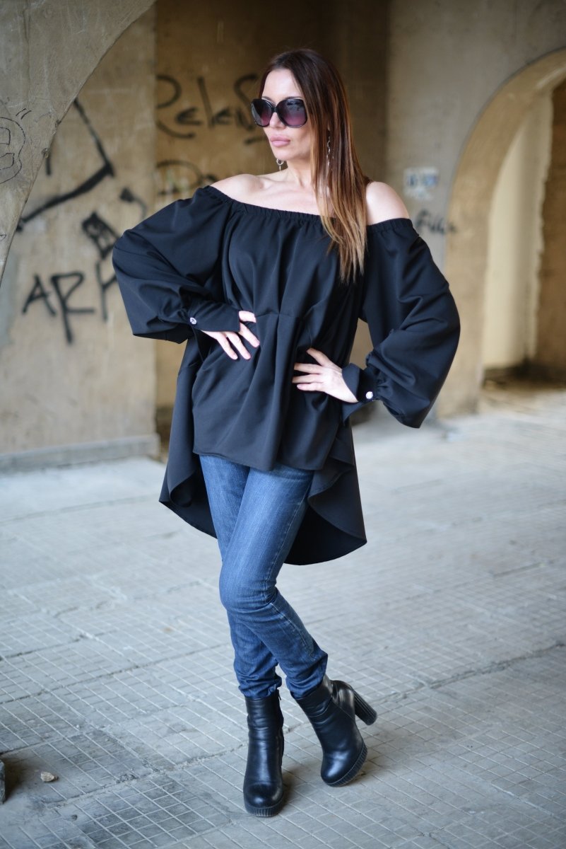 Black off shoulder Tunic Felicia - EUG Fashion