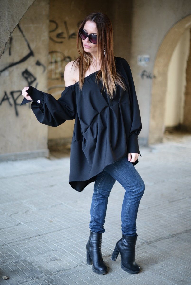 Black off shoulder Tunic Felicia - EUG Fashion