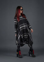Plaid wool asymmetric dress Holly - EUG Fashion
