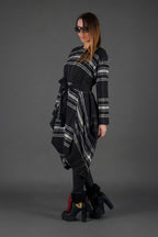 Plaid wool asymmetric dress Holly - EUG Fashion
