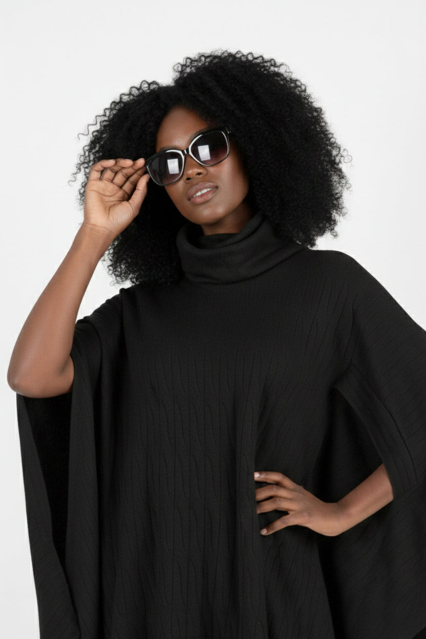 Knitted Poncho Outfit - Eva