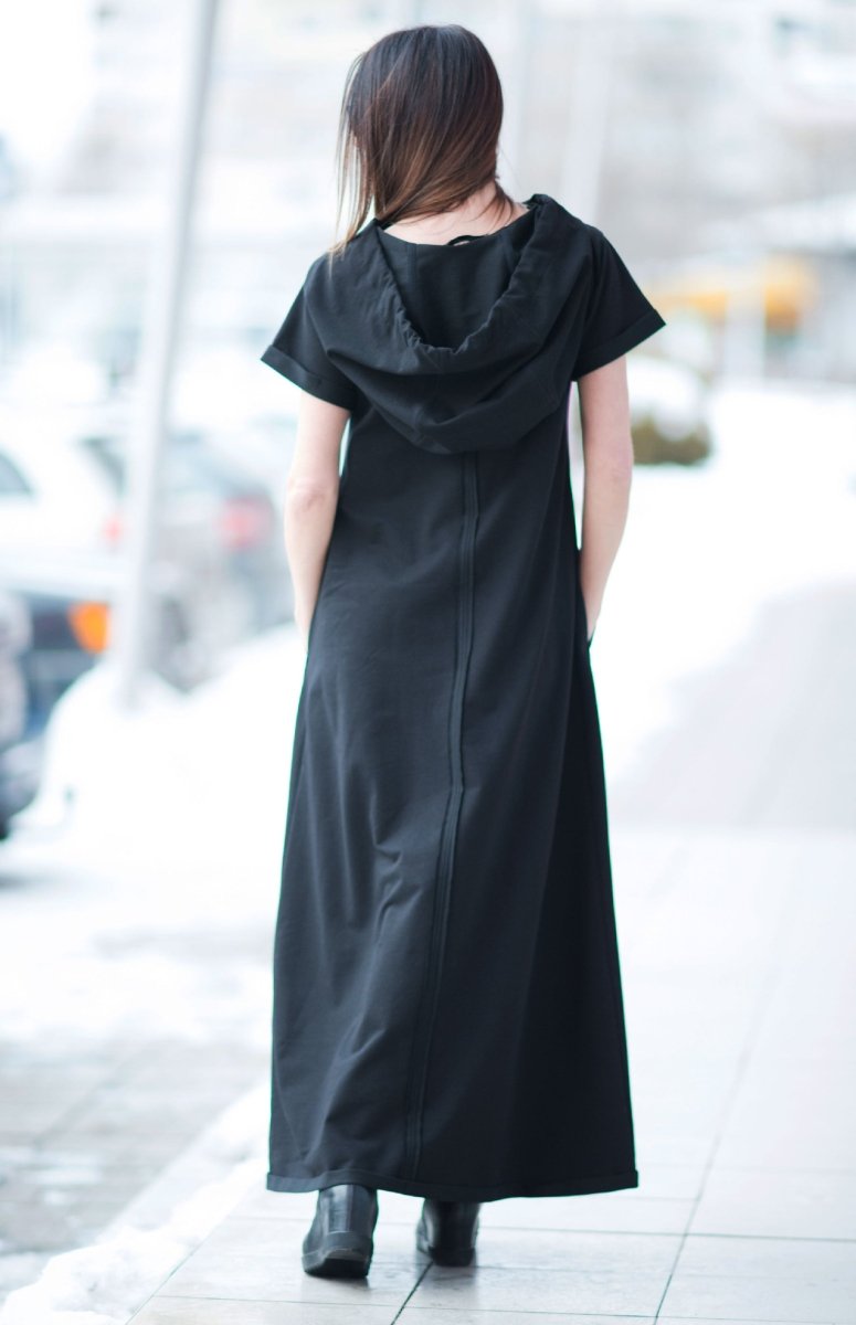 Black short sleeves dress KASANDRA - EUG Fashion