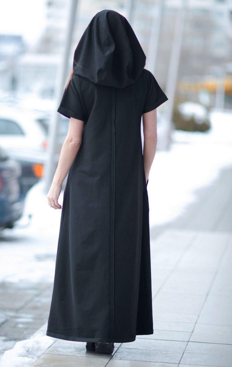 Black short sleeves dress KASANDRA - EUG Fashion