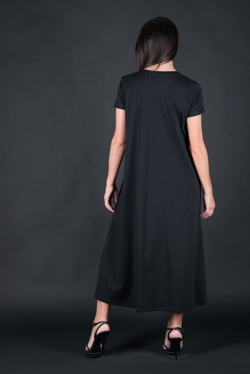 Black Summer Cotton Dress EMY SALE - EUG Fashion EugFashion 