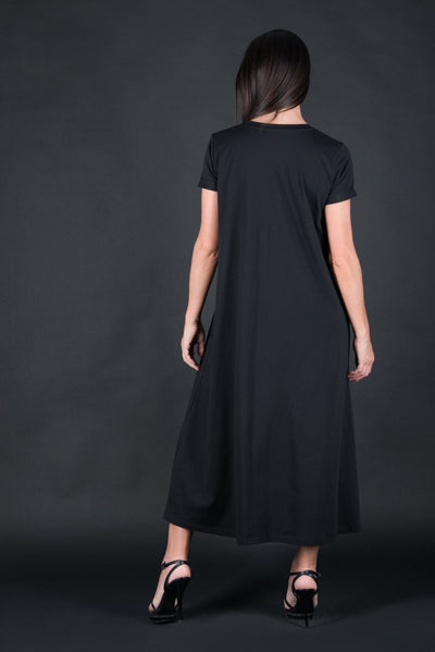 Black Summer Cotton Dress EMY SALE - EUG Fashion EugFashion 