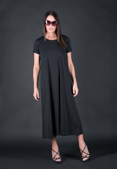 Black Summer Cotton Dress EMY SALE - EUG Fashion EugFashion 