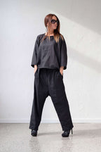 Linen top #black