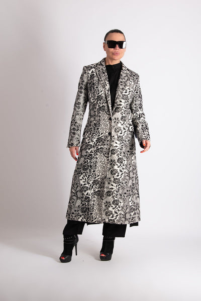 BLACK WHITE COAT ASTELA - EUG FASHION EugFashion 