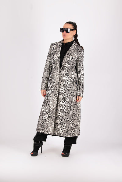 BLACK WHITE COAT ASTELA - EUG FASHION EugFashion 