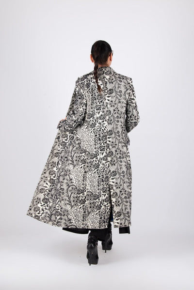 Black White Coat Astela - EUG FASHION EugFashion 