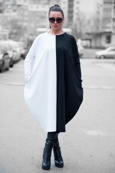 Black & White Cotton Tunic TAMARA BF - EUG FASHION EugFashion 