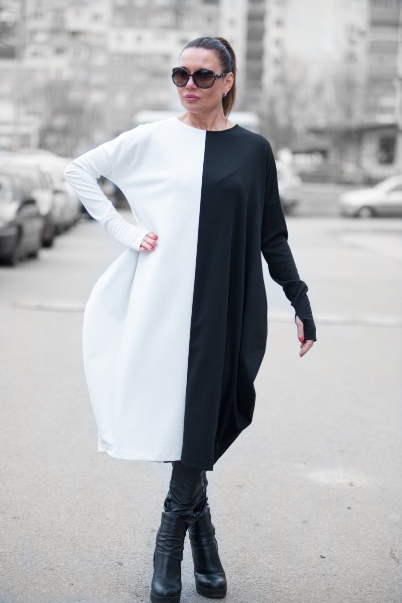 Black & White Cotton Tunic TAMARA BF - EUG FASHION EugFashion 