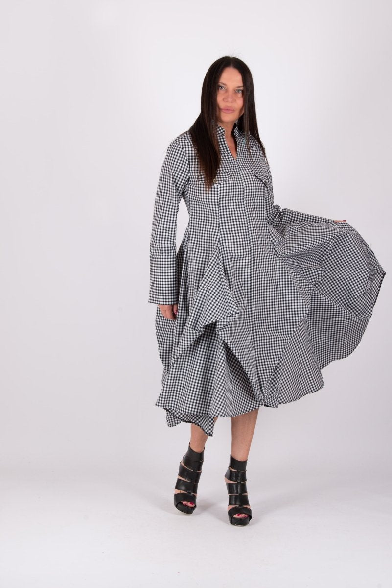 Black White Dress Maria - EUG Fashion